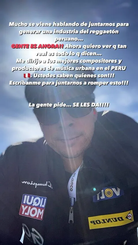  30.09.2023. Mario Hart proponer forjar una industria del reggaeton peruano. Foto: captura Mario Hart Instagram<br><br> 