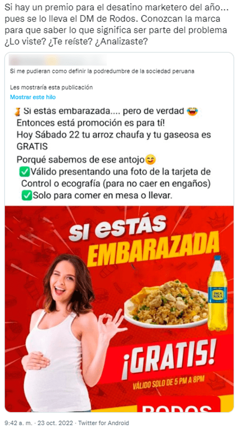 Restaurante de Tacna es criticado tras difundir publicidad que se burla del caso de Gabriela Sevilla