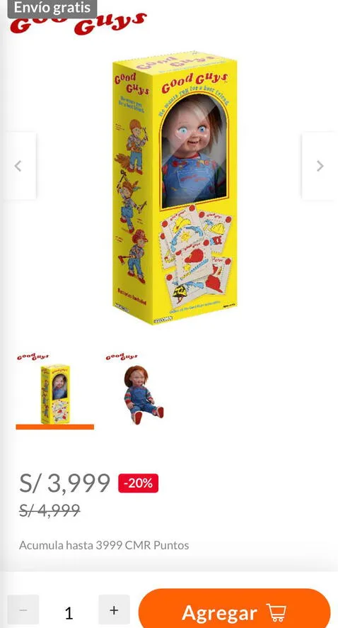 'Chucky' tamaño real se vende en Saga Falabella y su precio impresiona a usuarios: 