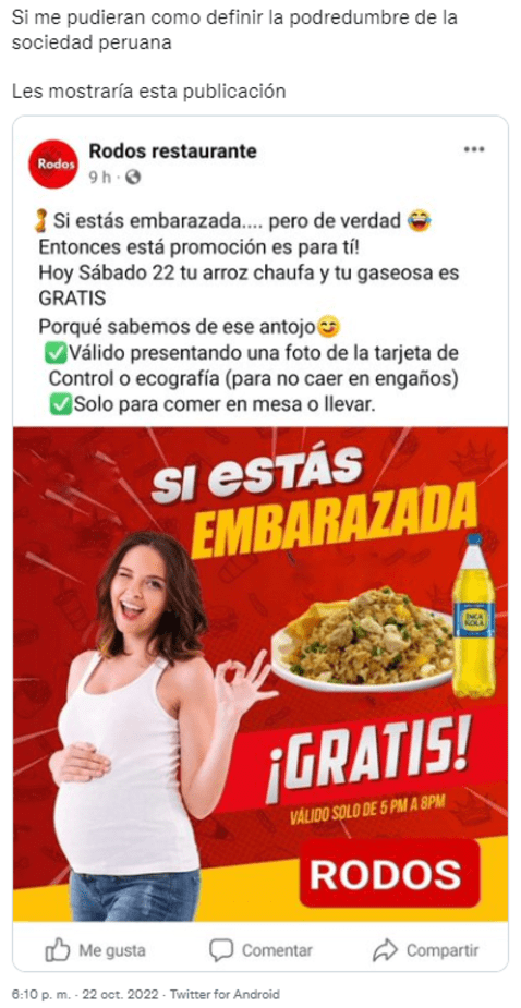 Restaurante de Tacna es criticado tras difundir publicidad que se burla del caso de Gabriela Sevilla