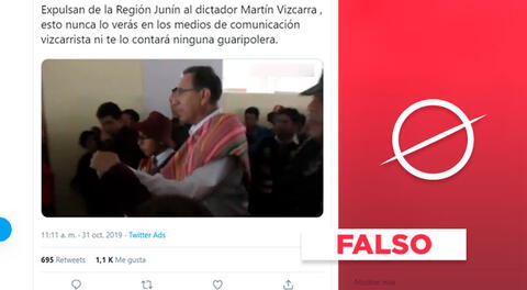 Es falso que “expulsaron” a Martín Vizcarra de la región Junín