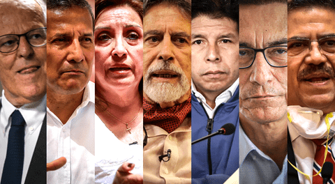 ¿Cuáles fueron los nombres del año de los últimos 7 gobiernos en el Perú?
