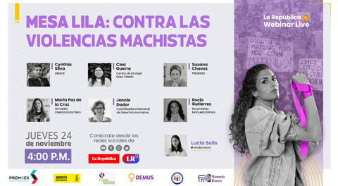 La República Webinar Live pondrá en marcha evento virtual sobre violencia machista