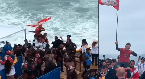 ¡El rey de las olas! Piccolo Clemente es cargado en hombros tras lograr medalla de oro en surf longboard [VIDEO]