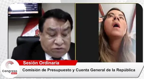 Fujimorista Tania Ramírez es captada maquillándose en plena sesión de la Comisión de Presupuesto
