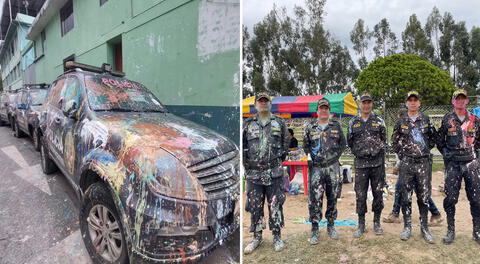 Así quedaron los patrulleros y policías en Cajamarca tras el paso del carnaval