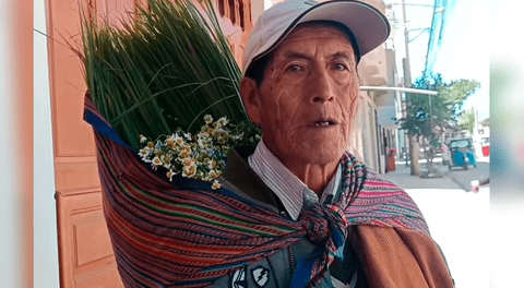 Adulto mayor vende hierbas para costear sepelio de esposa fallecida hace 2 años en Cajamarca