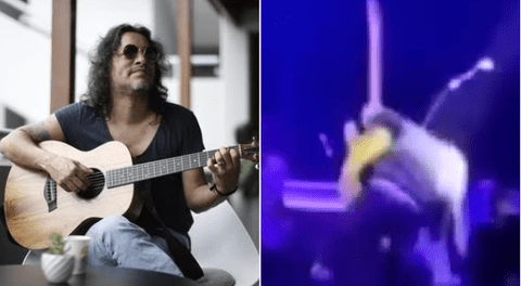 Marcello Motta, vocalista de Amén, sufre fuerte caída EN VIVO durante show en La Libertad