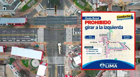 Municipalidad de Lima prohibirá girar a la izquierda en el óvalo Brasil: mira AQUÍ las rutas alternativas