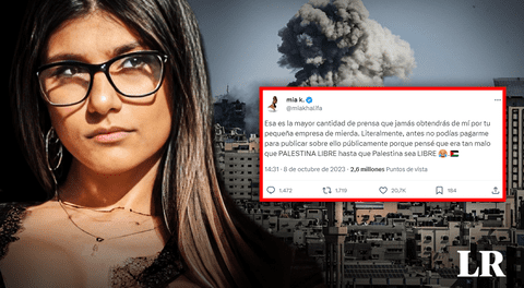 Pornhub congela millonarios ingresos de videos de Mia Khalifa por su apoyo a Palestina