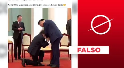 Javier Milei no fue fotografiado “arrodillado” ante el presidente de China, Xi Jinping