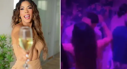 Karen Dejo es captada besando a joven en fiesta de Año Nuevo en Punta Cana