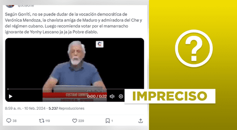 Gustavo Gorriti no recomendó en video votar, específicamente, por Yonhy Lescano en las elecciones del 2021