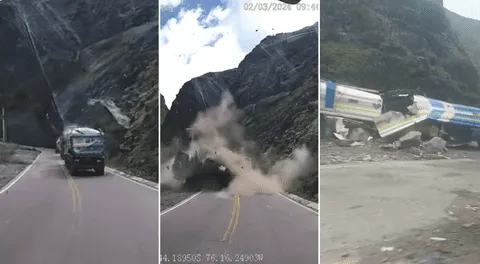 Carretera Central: deslizamiento de rocas gigantes aplasta a vehículos en Huarochirí