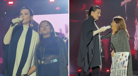 Laura Pausini sorprendió al cantar con su imitadora de 'Yo soy kids' en su concierto en Lima