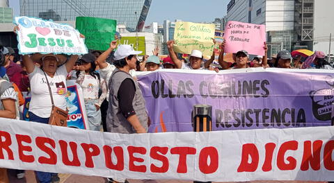 Ollas comunes realizan plantón frente al Midis ante posible cierre masivo