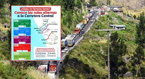 Hoy inicia restricción de tránsito en Carretera Central por Semana Santa: estas son las rutas alternas