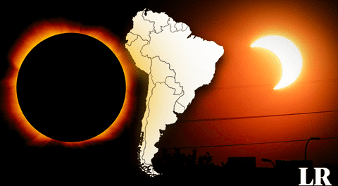 Los países de Sudamérica que vieron el eclipse solar el 8 de abril