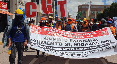 Trabajadores de construcción civil de Lima, Puno y Arequipa protestan para exigir mejoras salariales