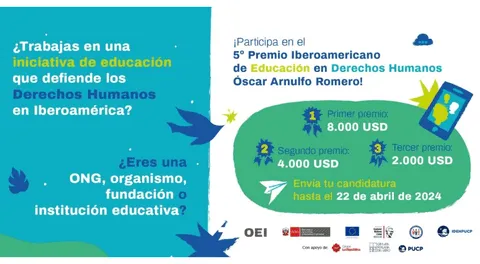 ¡Participa en el V Premio Iberoamericano de Educación en Derechos Humanos Óscar Arnulfo Romero!
