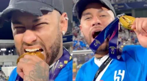 Neymar y el sarcástico comentario tras recibir medalla de campeón pesea a no jugar con Al-Hilal