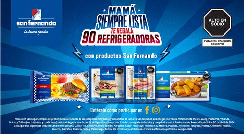 Las mamás del hogar serán premiadas con 90 refrigeradoras por San Fernando