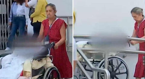 Surco: mujer de 92 años arriesga su vida al llegar en silla de ruedas al Banco de la Nación para reclamar aportes