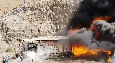 Arequipa: registran incendio en Santuario de la Virgen de Chapi durante celebración de misa