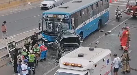 Triple choque en Vía Evitamiento: accidente con bus de El Chino habría dejado un fallecido