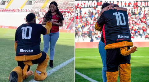 Hincha del FBC Melgar sorprendió a su novia con pedida de mano en estadio: “Amor rojinegro”