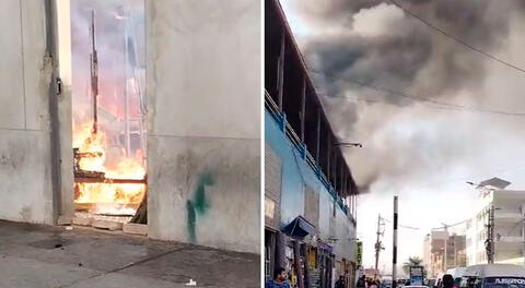Cercado de Lima: reportan incendio en almacén de tubos de construcción, cerca de la Plaza Unión