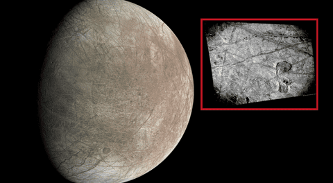 NASA muestra fotos inéditas de Europa, la luna de Júpiter, captadas por la sonda Juno