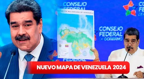 Así será el 'nuevo MAPA de Venezuela' que incluye a Guayana Esequiba, según Nicolás Maduro