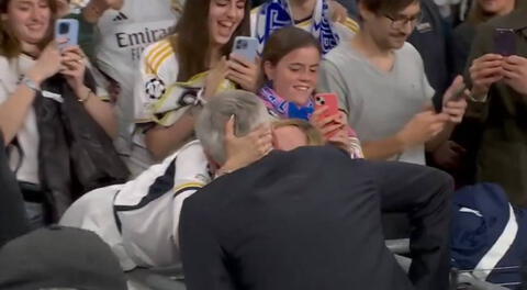 El apasionado beso que Carlo Ancelotti protagonizó con su esposa tras ganar la Champions League