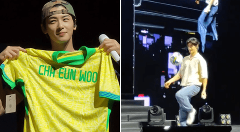 Cha Eun Woo demuestra su talento con el balón y deja en shock a fans en su concierto en Brasil