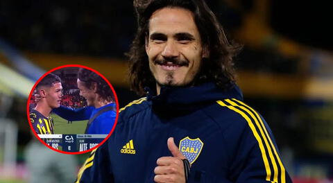 Edinson Cavani y el GRAN gesto que tuvo con debutante de Almirante Brown tras victoria de Boca