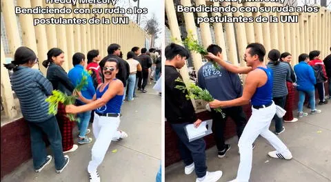 ‘Freddie Mercury’ les pasa ruda a postulantes de la UNI antes del examen de admisión: “Para la suerte”