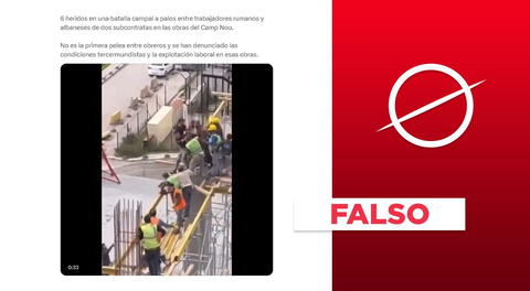 Video no corresponde a pelea de trabajadores en las obras de remodelación del Camp Nou