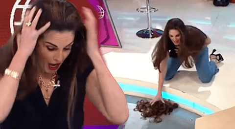 Rebeca Escribens pasa bochornoso momento EN VIVO al caérsele las extensiones mientras bailaba