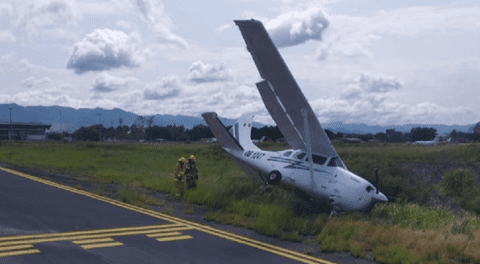 Piloto salva de morir luego de que la avioneta que manejaba se despistara por fuertes vientos en Tarapoto