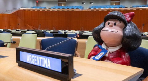 Mafalda: a sus 60 años cumplió el sueño de visitar la ONU