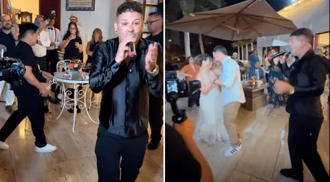 Ricky Trevitazo se robó el show en la boda de Giacomo Bocchio y Brenda Dávila: cantó, animó e hizo bailar a los novios