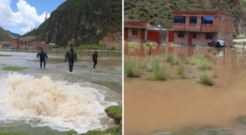 Estadio de futbol en Pasco queda inundado tras intensas lluvias y aumento de caudal en la sierra