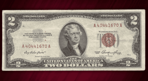 Numismática USA: este es el billete de 2 dólares con sello rojo que podría valer hasta US$4.500 en Estados Unidos