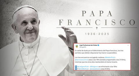 Liga argentina de fútbol suspende 3 partidos oficiales por la muerte del papa Francisco