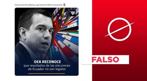Es falso que la OEA reconociera que los resultados de las elecciones en Ecuador no son legales