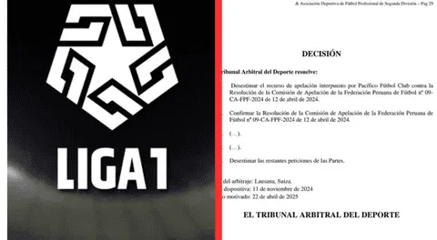 Rechazan a un club histórico de regresar a la Liga 1: TAS no acepta pedido para la temporada 2025