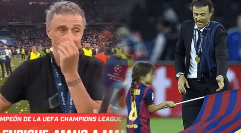 Luis Enrique se emociona en vivo tras cumplir promesa a su hija fallecida en la Champions: "Estaría corriendo aquí"