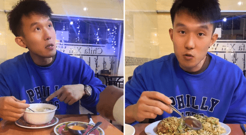 Joven chino probó chifa en Perú y quedó impresionado con sopa wantán y arroz chaufa: "No comemos así en China"