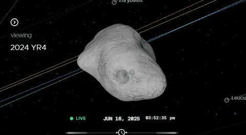 El temido asteroide, 'asesino de ciudades', que podría impactar la Tierra, aumenta las probabilidades de chocar con la Luna en 2032